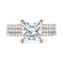 14k Rose Gold 14k Rose Gold Custom Princess Cut Diamond Eternity Engagement Ring - Top View -  101469 - Thumbnail