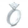  Platinum Custom Princess Cut Diamond Eternity Engagement Ring - Three-Quarter View -  101469 - Thumbnail