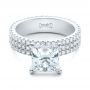  Platinum Custom Princess Cut Diamond Eternity Engagement Ring - Flat View -  101469 - Thumbnail
