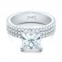 18k White Gold 18k White Gold Custom Princess Cut Diamond Eternity Engagement Ring - Flat View -  101469 - Thumbnail