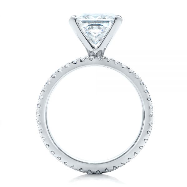  Platinum Custom Princess Cut Diamond Eternity Engagement Ring - Front View -  101469