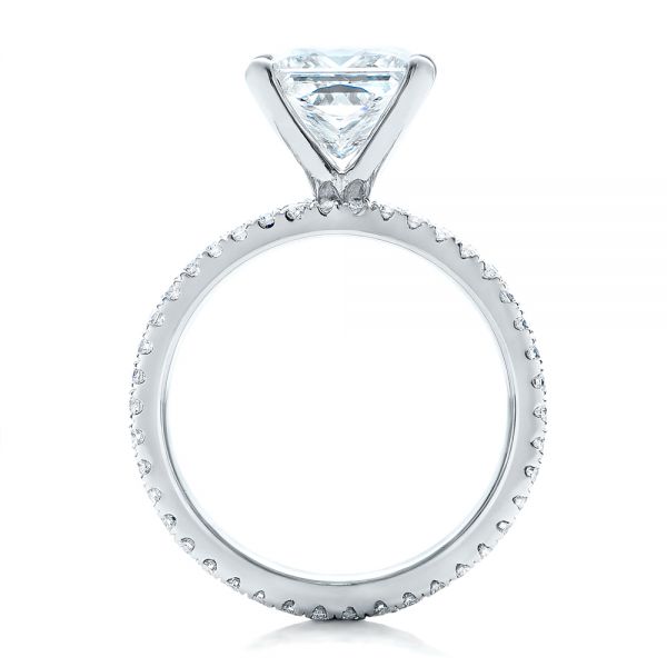 Platinum Custom Princess Cut Diamond Eternity Engagement Ring - Front View - 101469