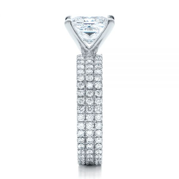  Platinum Custom Princess Cut Diamond Eternity Engagement Ring - Side View -  101469