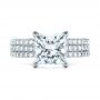  Platinum Custom Princess Cut Diamond Eternity Engagement Ring - Top View -  101469 - Thumbnail