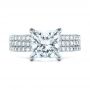  Platinum Custom Princess Cut Diamond Eternity Engagement Ring - Top View -  101469 - Thumbnail