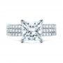 18k White Gold 18k White Gold Custom Princess Cut Diamond Eternity Engagement Ring - Top View -  101469 - Thumbnail