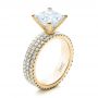 18k Yellow Gold 18k Yellow Gold Custom Princess Cut Diamond Eternity Engagement Ring - Three-Quarter View -  101469 - Thumbnail