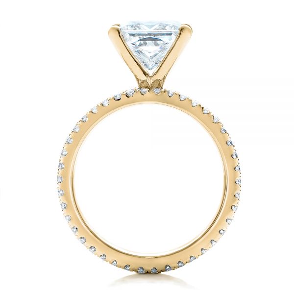 18k Yellow Gold 18k Yellow Gold Custom Princess Cut Diamond Eternity Engagement Ring - Front View -  101469
