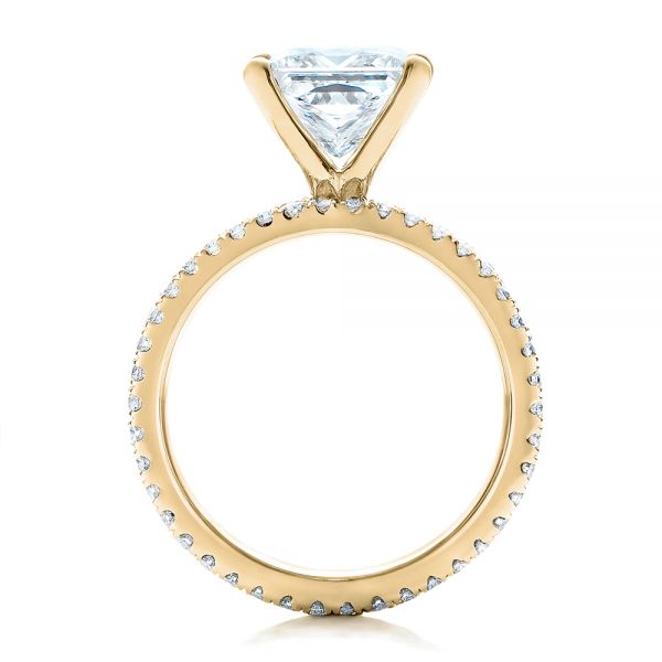 14k Yellow Gold 14k Yellow Gold Custom Princess Cut Diamond Eternity Engagement Ring - Front View -  101469