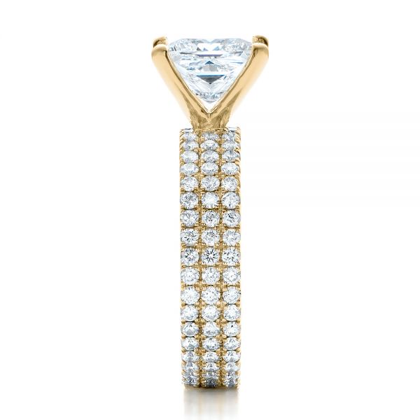 14k Yellow Gold 14k Yellow Gold Custom Princess Cut Diamond Eternity Engagement Ring - Side View -  101469