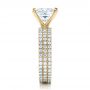 18k Yellow Gold 18k Yellow Gold Custom Princess Cut Diamond Eternity Engagement Ring - Side View -  101469 - Thumbnail