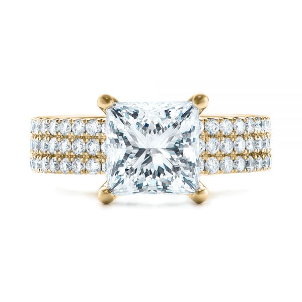14k Yellow Gold 14k Yellow Gold Custom Princess Cut Diamond Eternity Engagement Ring - Top View -  101469