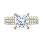 18k Yellow Gold 18k Yellow Gold Custom Princess Cut Diamond Eternity Engagement Ring - Top View -  101469 - Thumbnail