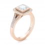 14k Rose Gold 14k Rose Gold Custom Princess Cut Diamond Halo Engagement Ring - Three-Quarter View -  104782 - Thumbnail