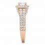18k Rose Gold 18k Rose Gold Custom Princess Cut Diamond Halo Engagement Ring - Side View -  100576 - Thumbnail
