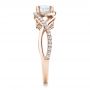 18k Rose Gold 18k Rose Gold Custom Princess Cut Diamond Halo Engagement Ring - Side View -  100790 - Thumbnail