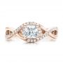 18k Rose Gold 18k Rose Gold Custom Princess Cut Diamond Halo Engagement Ring - Top View -  100790 - Thumbnail