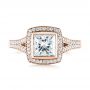 14k Rose Gold 14k Rose Gold Custom Princess Cut Diamond Halo Engagement Ring - Top View -  104782 - Thumbnail