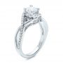 14k White Gold Custom Princess Cut Diamond Halo Engagement Ring - Three-Quarter View -  100790 - Thumbnail