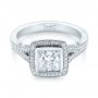 18k White Gold 18k White Gold Custom Princess Cut Diamond Halo Engagement Ring - Flat View -  104782 - Thumbnail