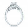14k White Gold Custom Princess Cut Diamond Halo Engagement Ring - Front View -  100790 - Thumbnail