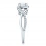 14k White Gold Custom Princess Cut Diamond Halo Engagement Ring - Side View -  100790 - Thumbnail