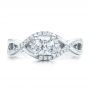14k White Gold Custom Princess Cut Diamond Halo Engagement Ring - Top View -  100790 - Thumbnail