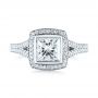 14k White Gold Custom Princess Cut Diamond Halo Engagement Ring - Top View -  104782 - Thumbnail