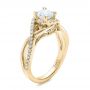 18k Yellow Gold 18k Yellow Gold Custom Princess Cut Diamond Halo Engagement Ring - Three-Quarter View -  100790 - Thumbnail