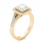 14k Yellow Gold 14k Yellow Gold Custom Princess Cut Diamond Halo Engagement Ring - Three-Quarter View -  104782 - Thumbnail