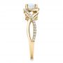 14k Yellow Gold 14k Yellow Gold Custom Princess Cut Diamond Halo Engagement Ring - Side View -  100790 - Thumbnail