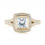 14k Yellow Gold 14k Yellow Gold Custom Princess Cut Diamond Halo Engagement Ring - Top View -  104782 - Thumbnail