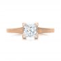 18k Rose Gold 18k Rose Gold Custom Princess Cut Diamond Solitaire Engagement Ring - Top View -  102150 - Thumbnail