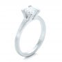 18k White Gold Custom Princess Cut Diamond Solitaire Engagement Ring - Three-Quarter View -  102150 - Thumbnail
