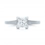 18k White Gold Custom Princess Cut Diamond Solitaire Engagement Ring - Top View -  102150 - Thumbnail