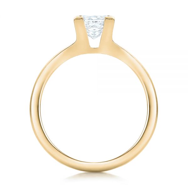 14k Yellow Gold 14k Yellow Gold Custom Princess Cut Diamond Solitaire Engagement Ring - Front View - 102150