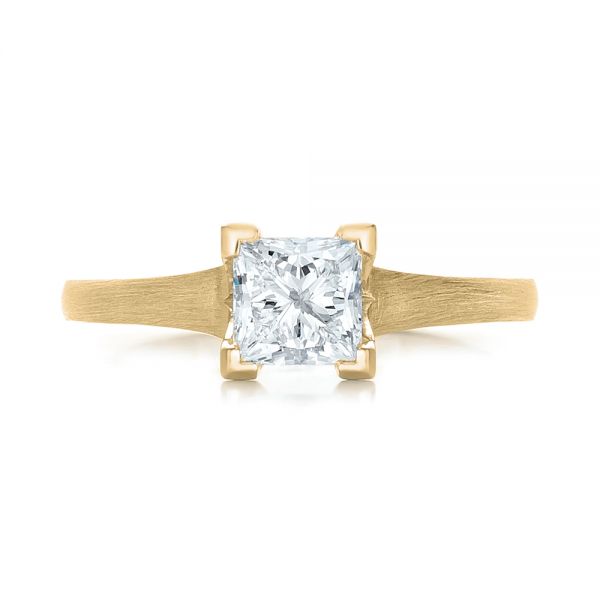 14k Yellow Gold 14k Yellow Gold Custom Princess Cut Diamond Solitaire Engagement Ring - Top View -  102150