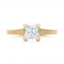 18k Yellow Gold 18k Yellow Gold Custom Princess Cut Diamond Solitaire Engagement Ring - Top View -  102150 - Thumbnail