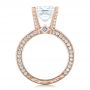 14k Rose Gold 14k Rose Gold Custom Princess Cut Diamond And Pave Engagement Ring - Front View -  102276 - Thumbnail