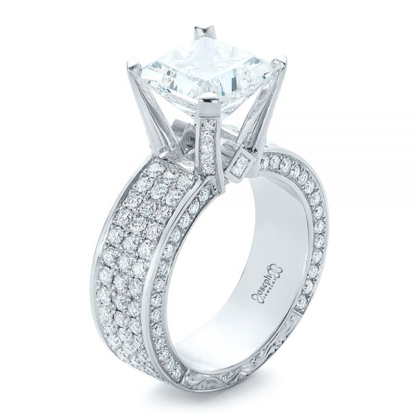 Custom Princess Cut Diamond and Pave Engagement Ring - reference design
