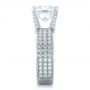  Platinum Custom Princess Cut Diamond And Pave Engagement Ring - Side View -  102276 - Thumbnail