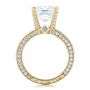 18k Yellow Gold 18k Yellow Gold Custom Princess Cut Diamond And Pave Engagement Ring - Front View -  102276 - Thumbnail