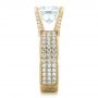 18k Yellow Gold 18k Yellow Gold Custom Princess Cut Diamond And Pave Engagement Ring - Side View -  102276 - Thumbnail