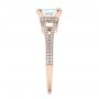 18k Rose Gold 18k Rose Gold Custom Princess Cut Diamond And Split Shank Engagement Ring - Side View -  100807 - Thumbnail