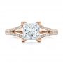 18k Rose Gold 18k Rose Gold Custom Princess Cut Diamond And Split Shank Engagement Ring - Top View -  100807 - Thumbnail