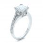  Platinum Custom Princess Cut Diamond And Split Shank Engagement Ring - Three-Quarter View -  100807 - Thumbnail
