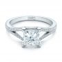 14k White Gold 14k White Gold Custom Princess Cut Diamond And Split Shank Engagement Ring - Flat View -  100807 - Thumbnail