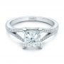 18k White Gold 18k White Gold Custom Princess Cut Diamond And Split Shank Engagement Ring - Flat View -  100807 - Thumbnail