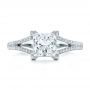 14k White Gold 14k White Gold Custom Princess Cut Diamond And Split Shank Engagement Ring - Top View -  100807 - Thumbnail