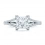 18k White Gold 18k White Gold Custom Princess Cut Diamond And Split Shank Engagement Ring - Top View -  100807 - Thumbnail